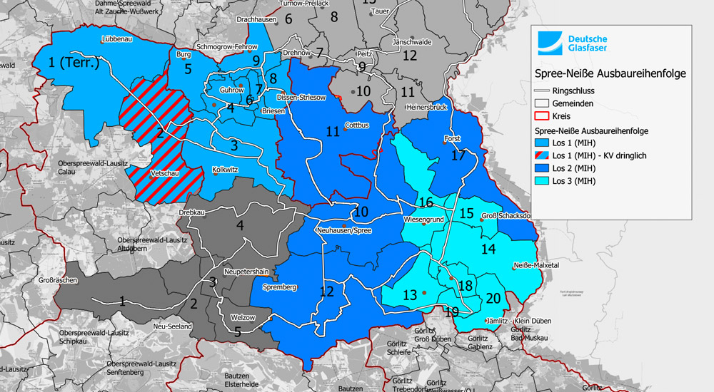Glasfaserausbau im Ausbaugebiet Spree-Neiße